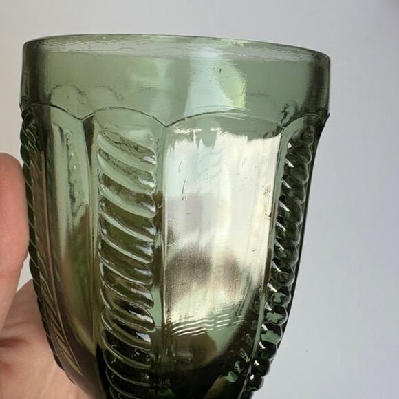 LG WRIGHT & CO Vintage Cable Green Goblet - Picture 3 of 4